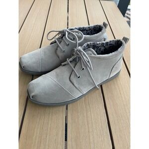 Skechers BOBS Mountain Kiss Taupe Suede Chukka Boots Leopard Lining Womens 10